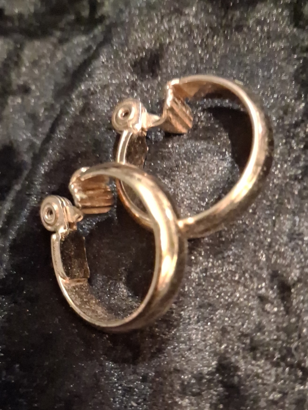 Monet Vintage Post 1955 Gold Clip-On Hoop Earrings Beautiful